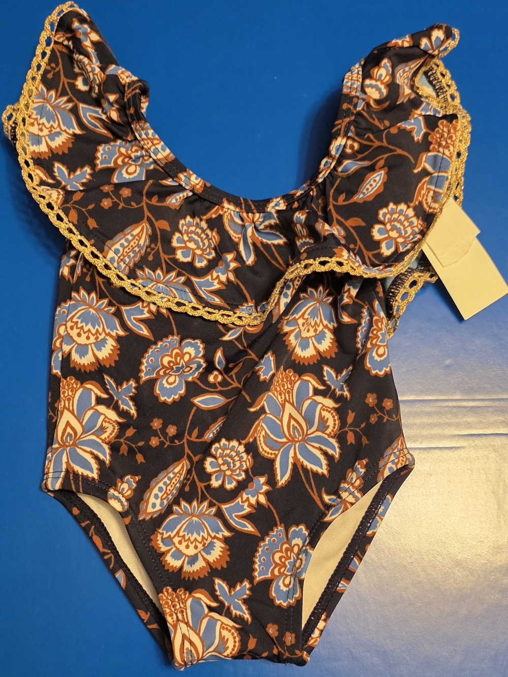 Janie and Jack Floral One-Piece Swimsuit Size 3-6 Months - Picture 2 of 6
